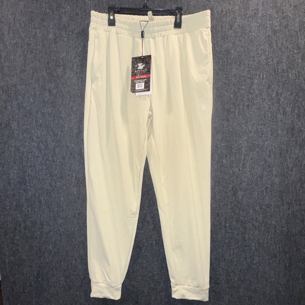 SPYDER Active Performance Drawstring Beige Jogger Sweat Pants Mens Size Medium